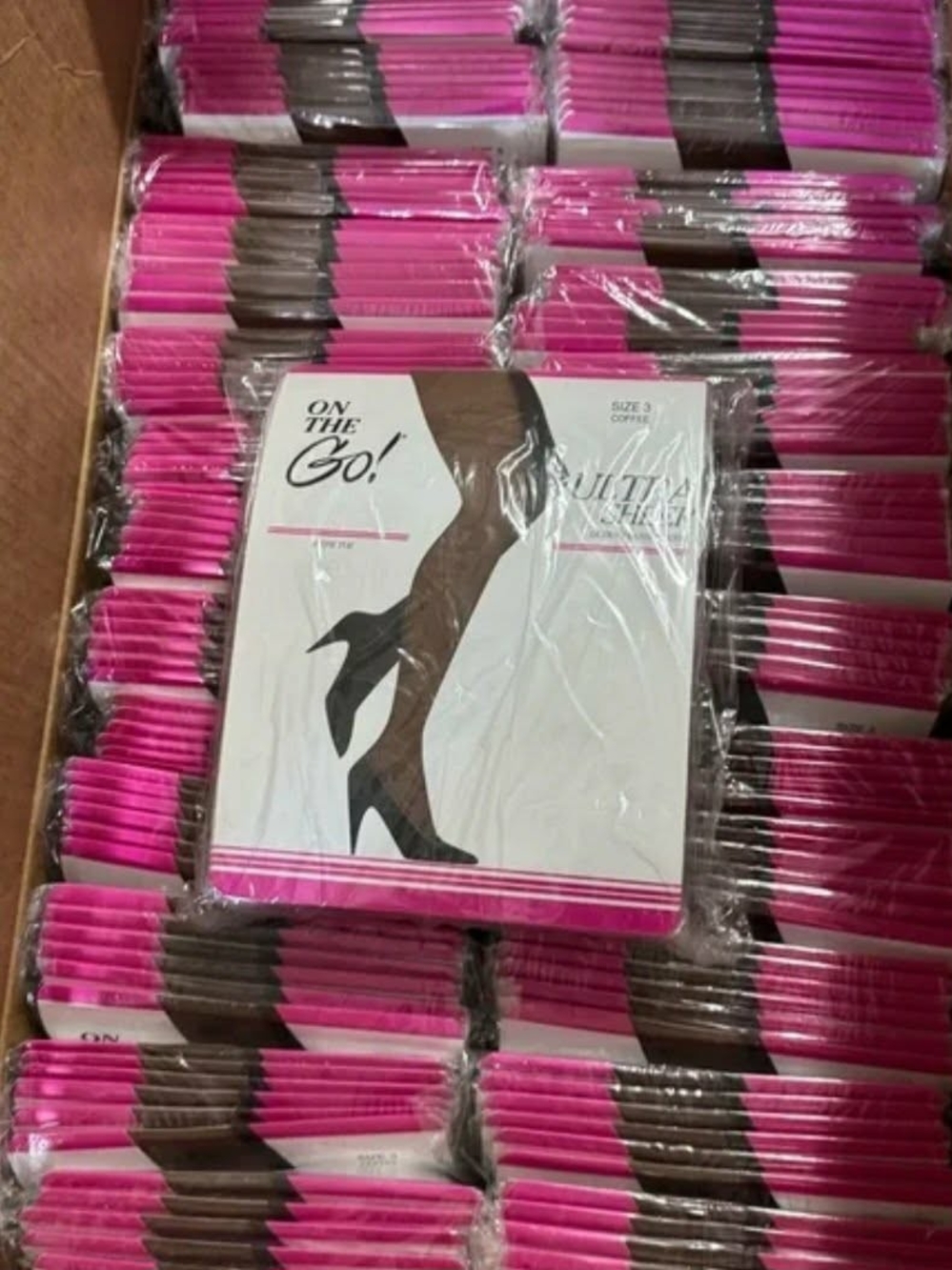 On The Go! Sheer Hosiery in Bright Pink Packaging 30 Plus Piece Bulk Deal